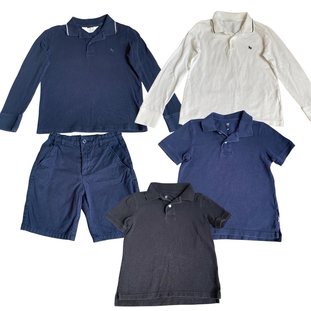 Lot Of Boy Clothes 6 Years Polo Shirts Shorts Navy White Cotton School H&M GAP
